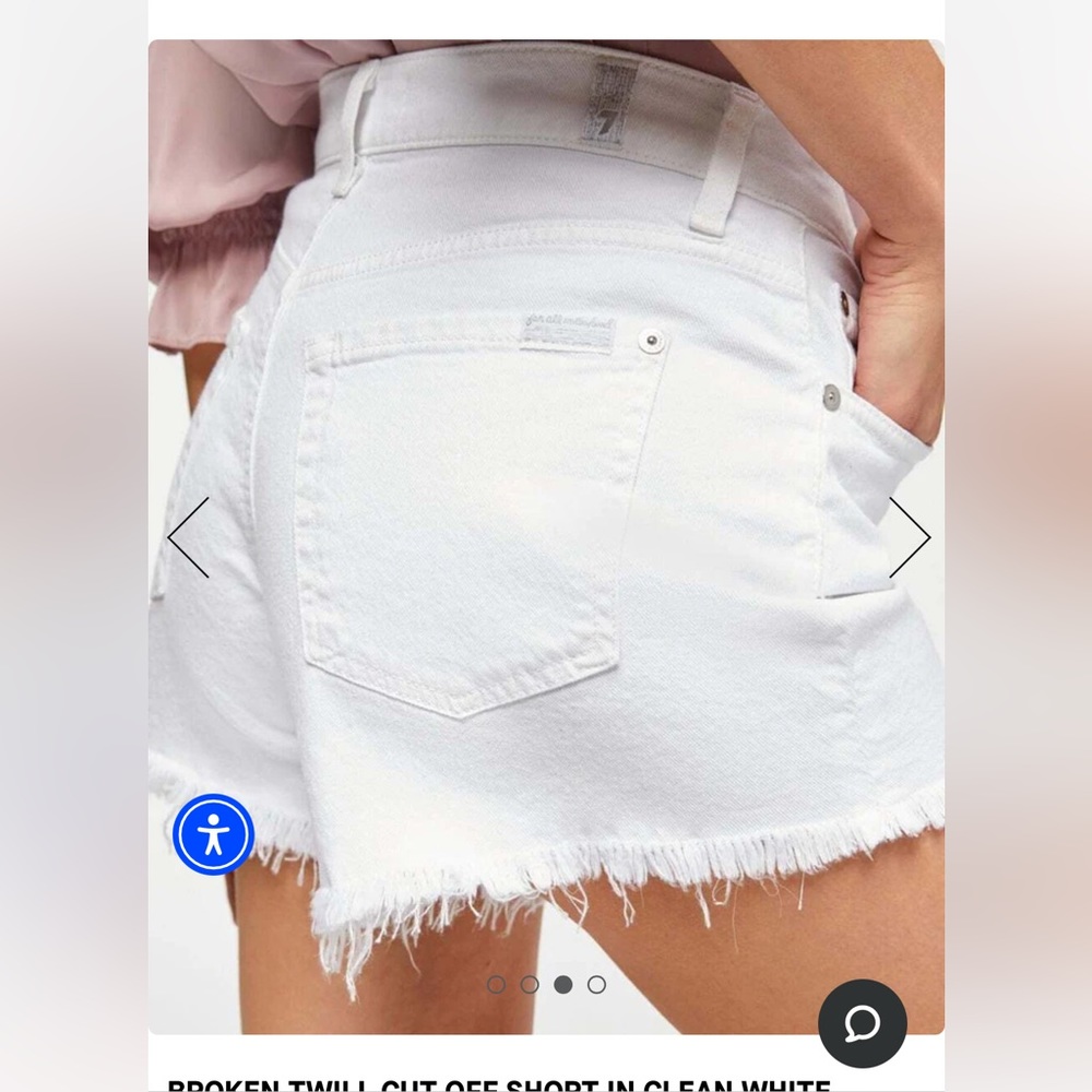 7 for all mankind TWILL CUT OFF SHORT IN CLEAN WHITE size 27
